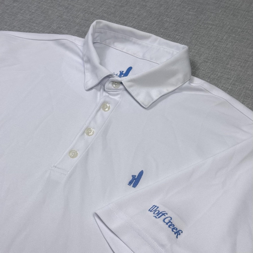 Johnnie-O Wolf Creek Golf Polo Shirt Mens L White Prep-Formance Performance
